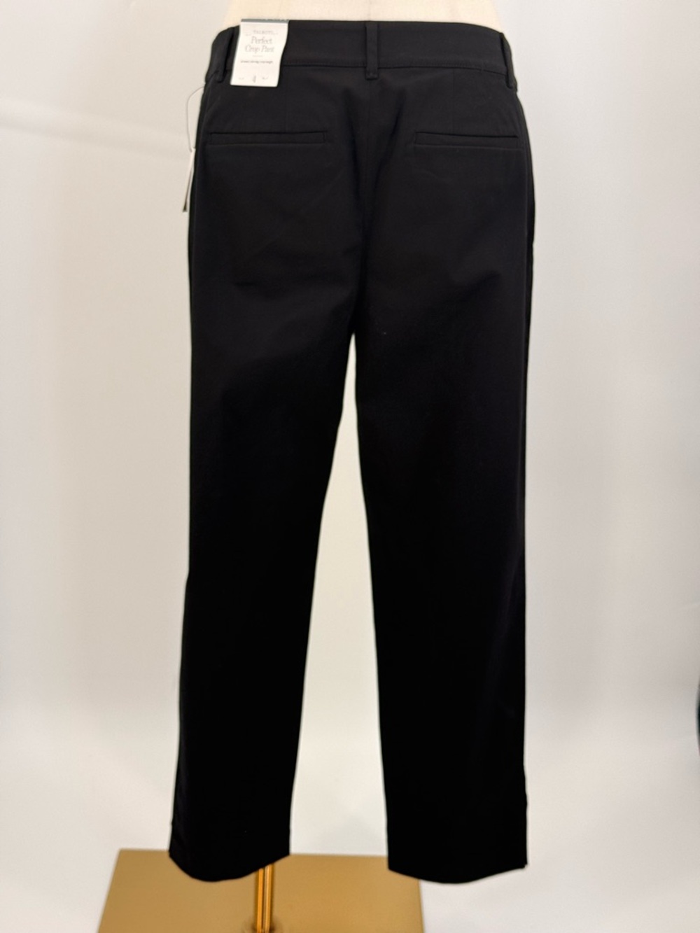 TALBOTS Perfect Cropped Black Pant
 Tailored Capri Ankle Pants Button Hem Size 4 - Picture 3 of 12